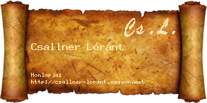 Csallner Lóránt névjegykártya