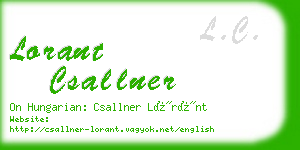 lorant csallner business card